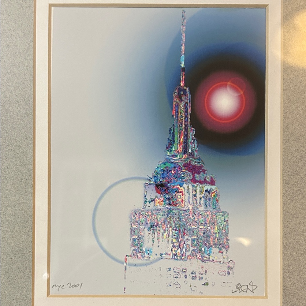 Make offer 9-11 Abstract Empire State Building Art Print NYC/2001 Artist Signed